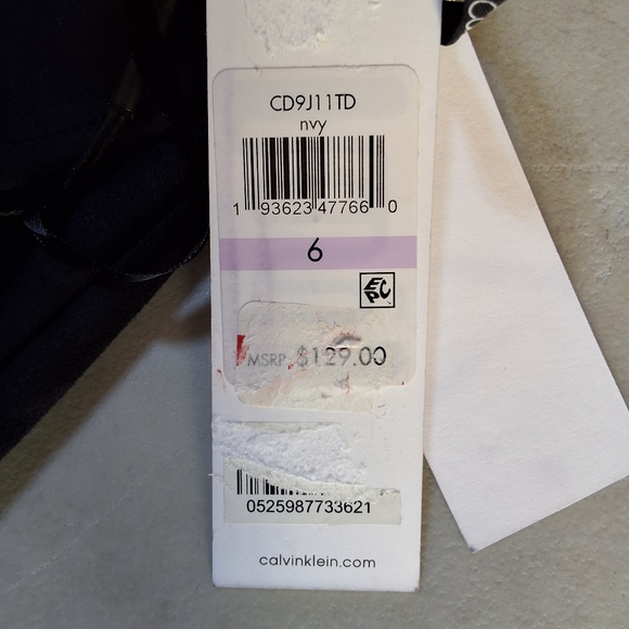 NWT CALVIN KLEIN TEXTURED CAP SLEEVE JEWEL NECK KNEE LENGTH EVENING DRESS - Picture 8 of 11